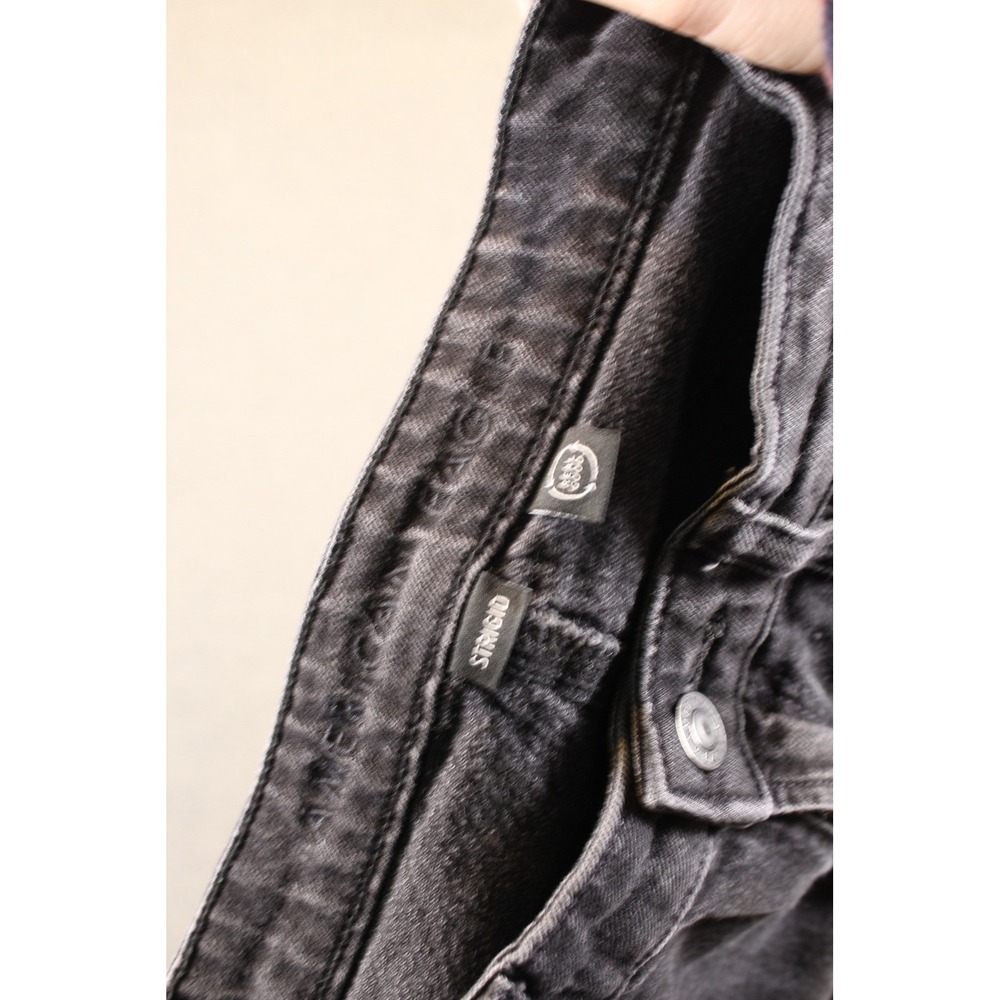 American Eagle Super High Rise Baggy Wide Leg Ankle Jeans Womens 0 Black - Picture 3 of 5